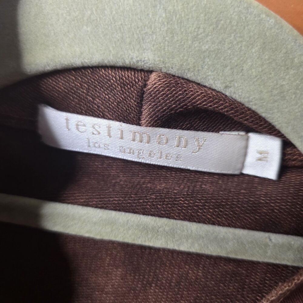 Testimony Los Angeles Brown Mineral Wash Open Cardigan Size Medium Western - Picture 6 of 11
